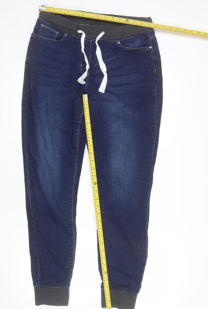 bpc bonprix Collection Women Blue Size 16 Jegging Jeans with Drawstring Waist