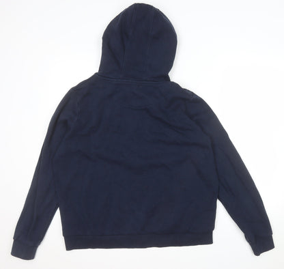 U.S. Polo Assn Women Navy Blue Full Zip Hoodie Size L Cotton Blend