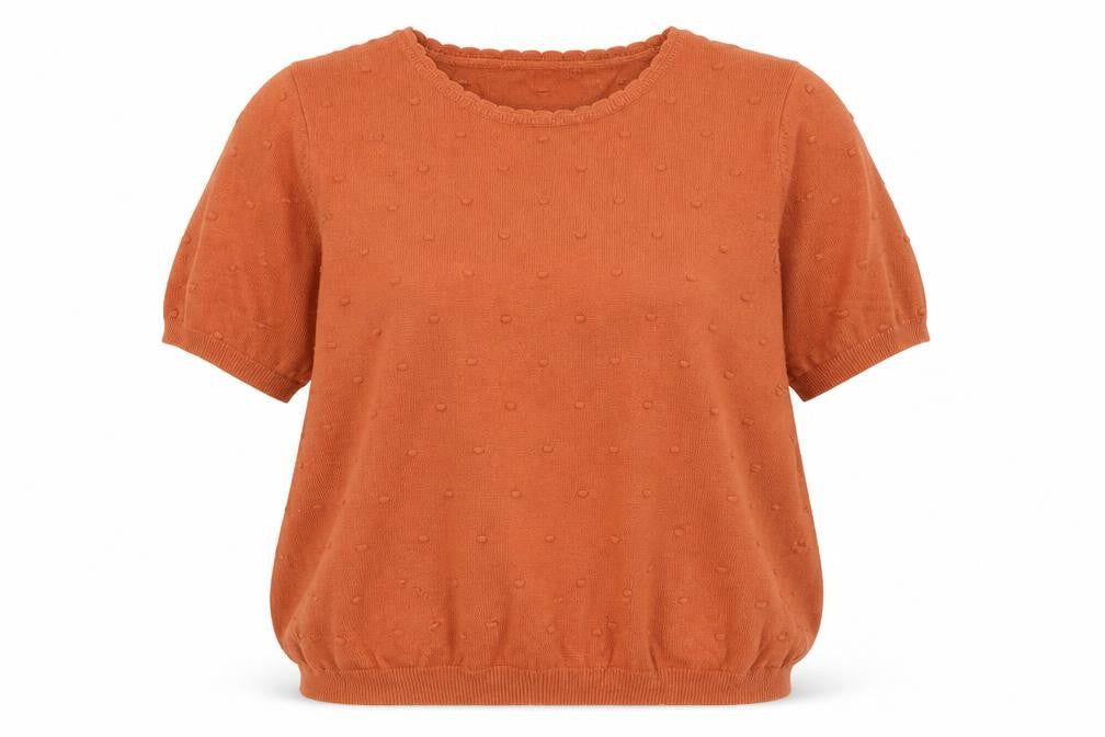 Tu Women Brown Short Sleeve Cotton Knit T-Shirt Size 16