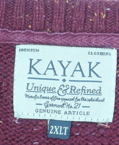 Kayak Mens Red 2XL Big & Tall Crew Neck Wool Jumper