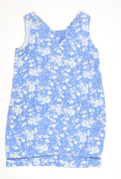 Next Women’s Blue Floral Knee Length Shift Dress Size 14