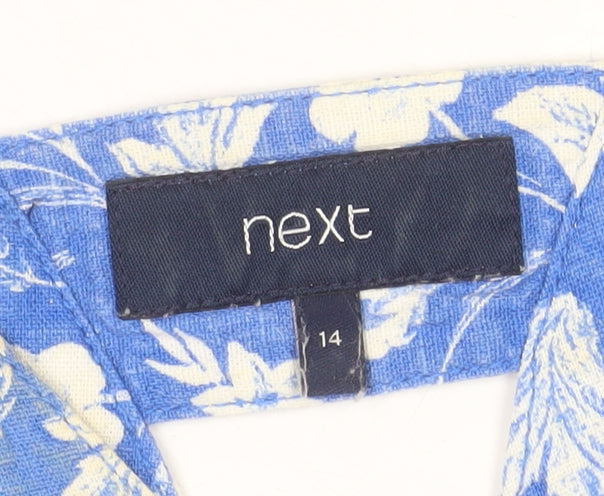 Next Women’s Blue Floral Knee Length Shift Dress Size 14