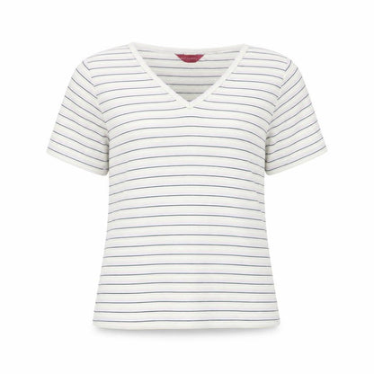 Richards Womens Multicoloured Striped V-Neck Short Sleeve T-Shirt M