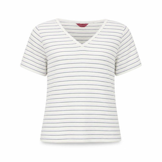 Richards Womens Multicoloured Striped V-Neck Short Sleeve T-Shirt M