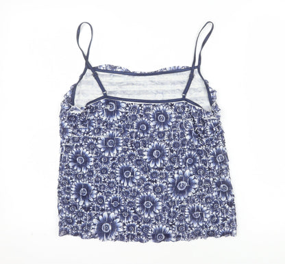 Marks and Spencer Per Una Women's Blue Floral Ruffle Camisole Top Size 14