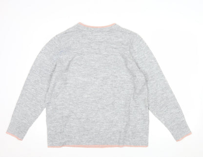 Bonmarché Women’s Grey Crew Neck Heart Star Jumper Size 16
