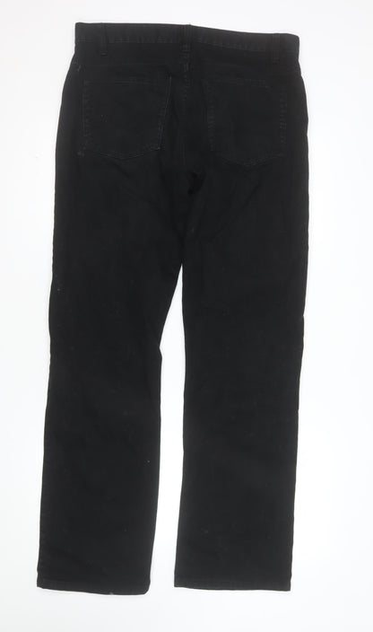 George Men's Black Straight Fit Jeans 34W 33L Denim Classic