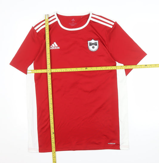Adidas Men's Red Football Jersey AEROREADY T-Shirt Size M