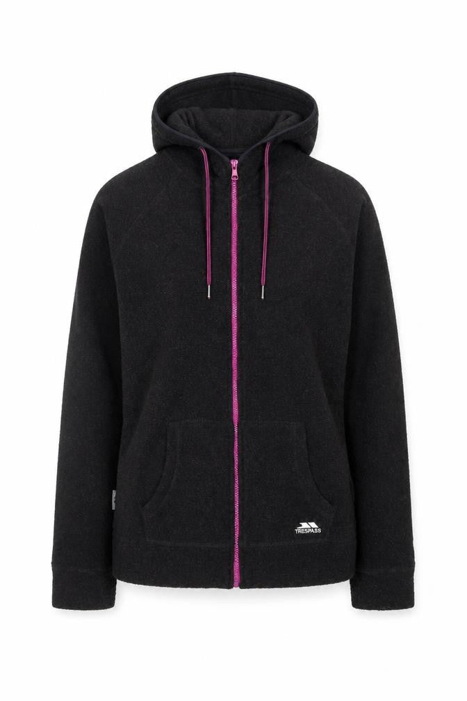 Trespass Womens Black Full Zip Hoodie UK 14 L Fleece Polyester