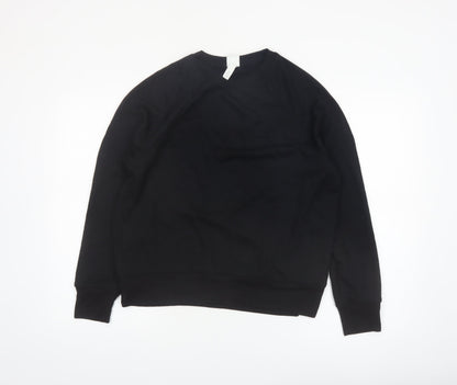 H&M Women Black Small Pullover Sweatshirt Basics Casual