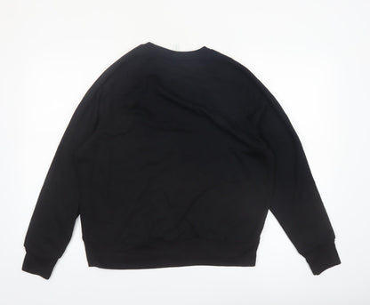 H&M Women Black Small Pullover Sweatshirt Basics Casual