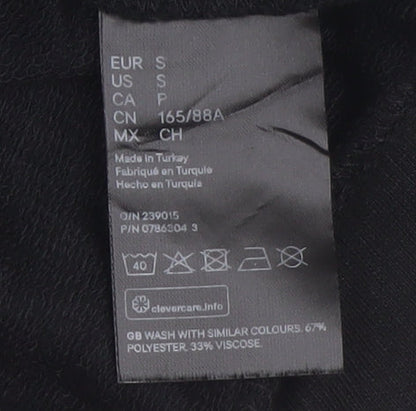 H&M Women Black Small Pullover Sweatshirt Basics Casual