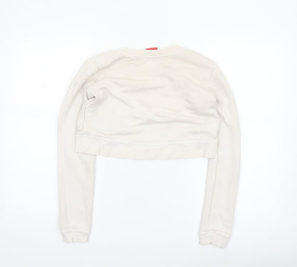 Nike Air Women Beige XS Cropped Pullover Sweatshirt