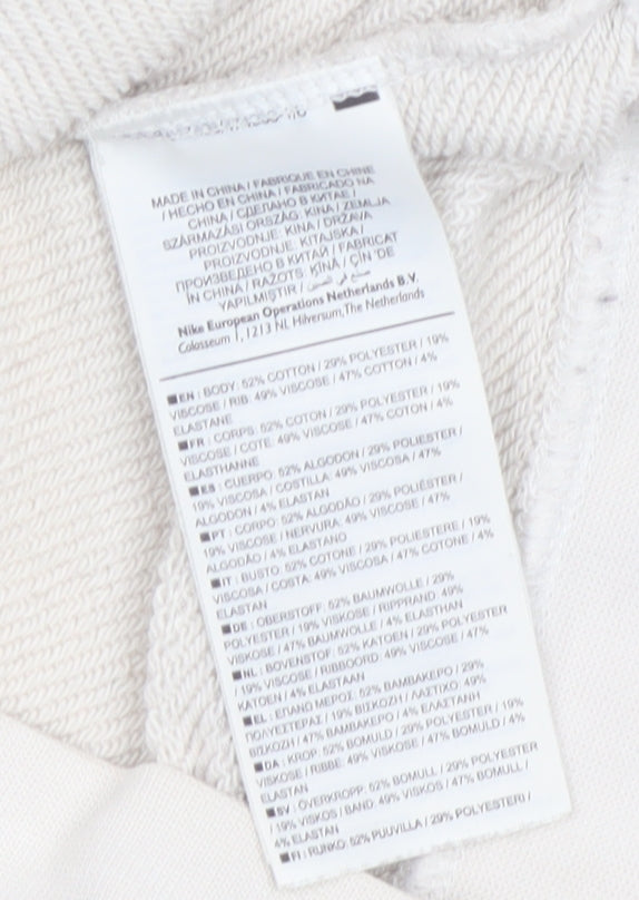 Nike Air Women Beige XS Cropped Pullover Sweatshirt