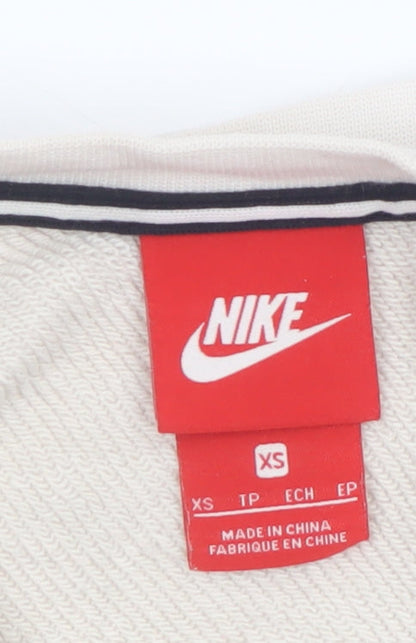 Nike Air Women Beige XS Cropped Pullover Sweatshirt