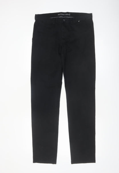 Denim Co. Men's Black Slim Fit Stretch Chino Trousers W32 L34