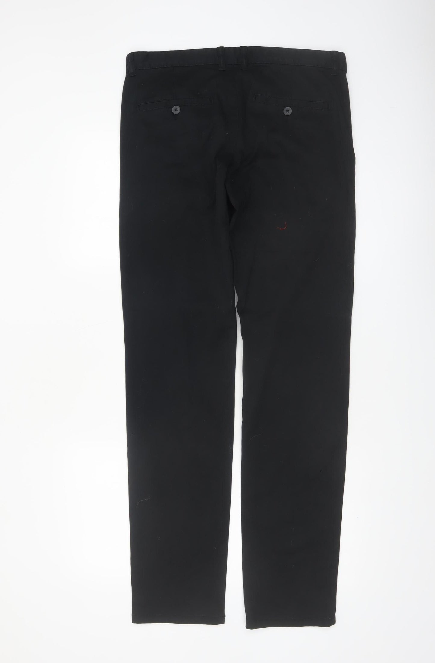 Denim Co. Men's Black Slim Fit Stretch Chino Trousers W32 L34