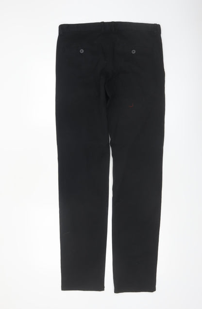 Denim Co. Men's Black Slim Fit Stretch Chino Trousers W32 L34