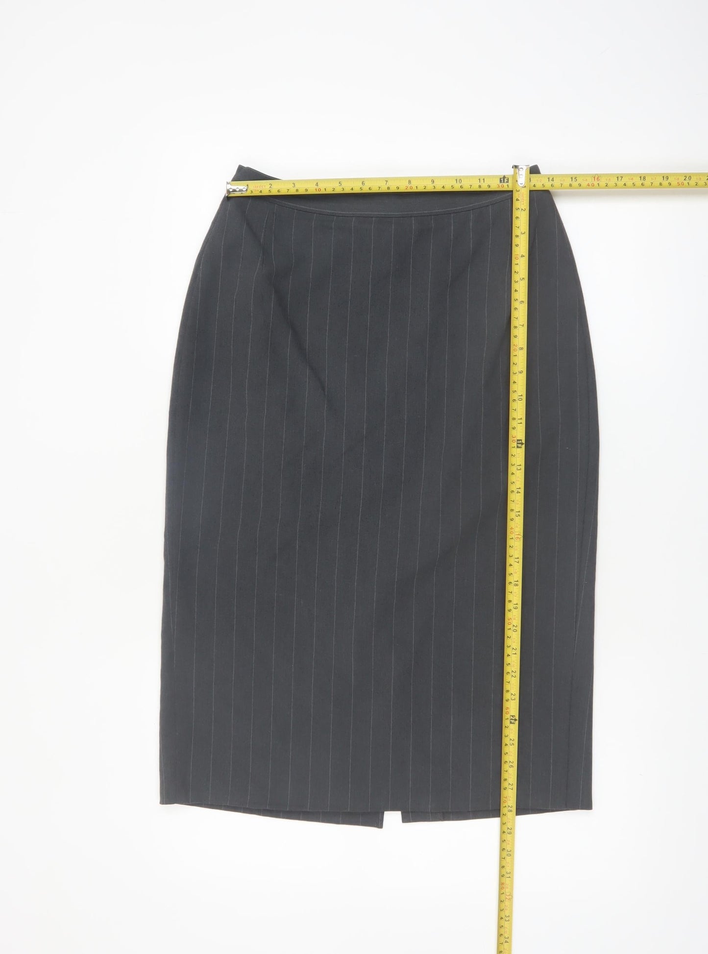 Marks and Spencer Women Grey Pinstripe Pencil Skirt Size 12
