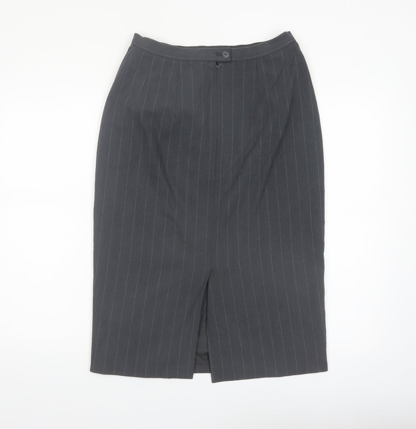 Marks and Spencer Women Grey Pinstripe Pencil Skirt Size 12