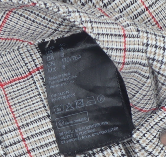 H&M Divided Women's Grey Check Pleated Short Skirt Size 12