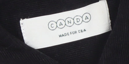 Canda Men’s Black Corduroy Button-Up Shirt XL Long Sleeve