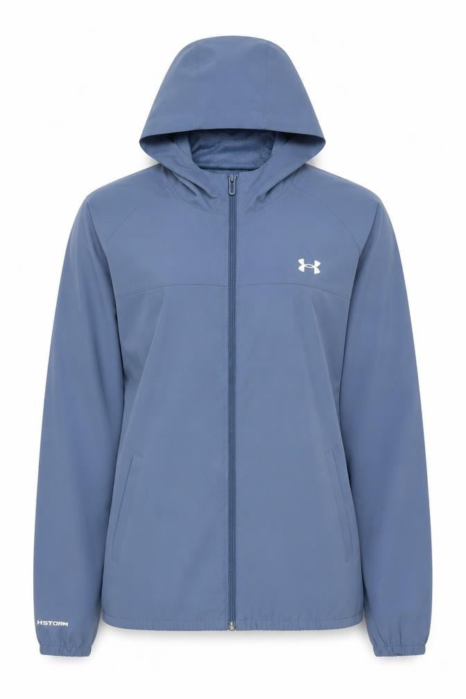 Under Armour Women Blue L Windbreaker Softshell Hooded Jacket