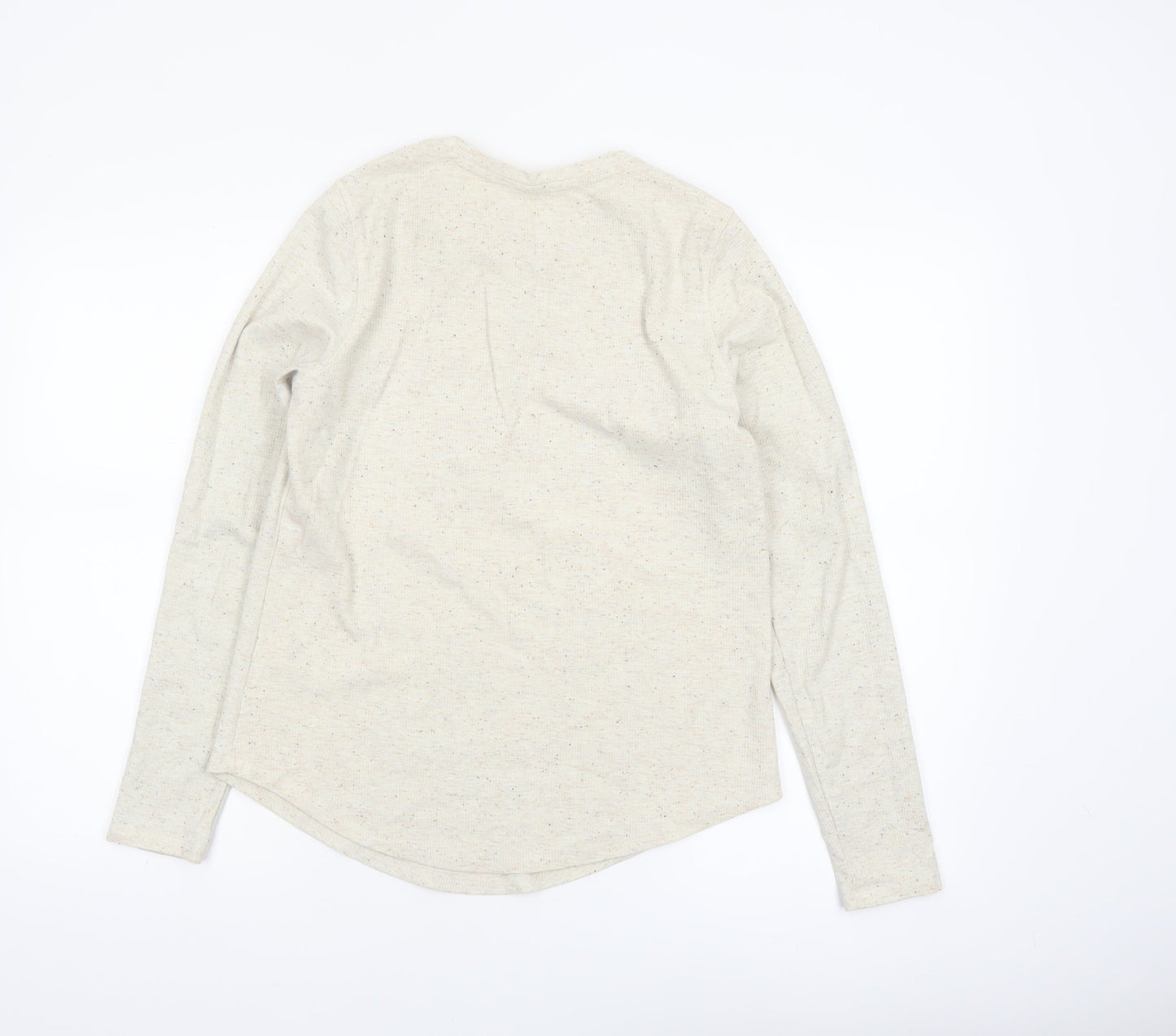 Marks and Spencer Per Una Women Beige Henley Long Sleeve Cotton Top Size 12