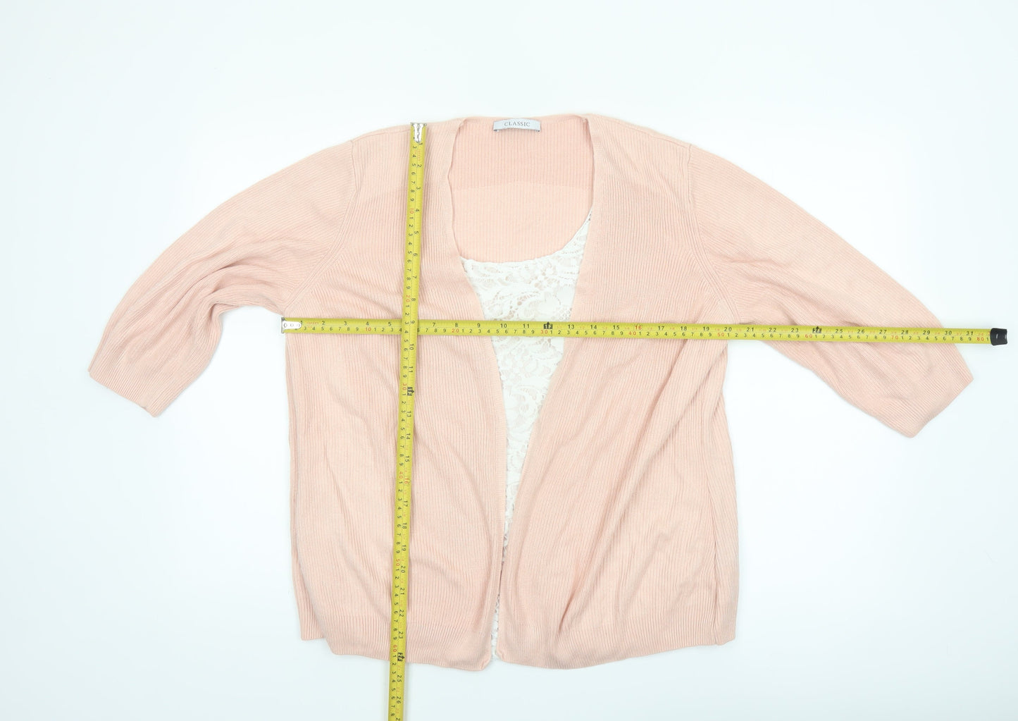 Marks and Spencer Women Pink Size 18 Lightweight Open Knit Cardigan