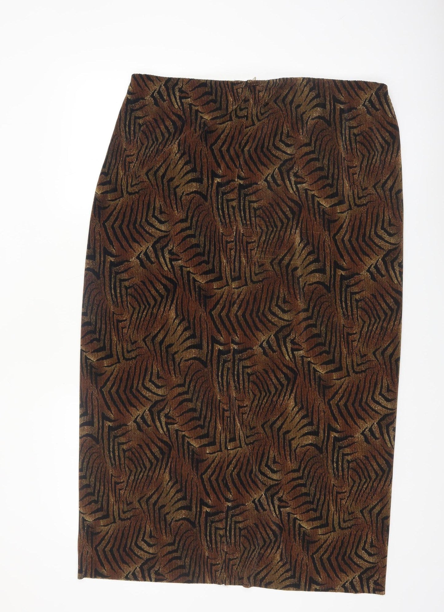 Foxy Lady Women's Brown Animal Print Midi Pencil Skirt Size 18