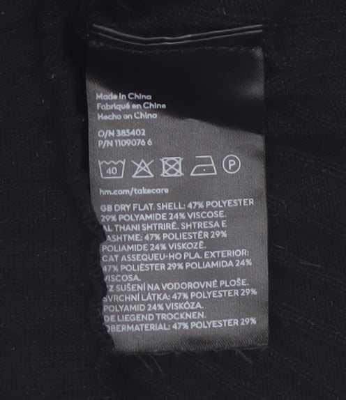 H&M Divided Women’s Black Long Sleeve Bodycon Knit Short Dress Size 12