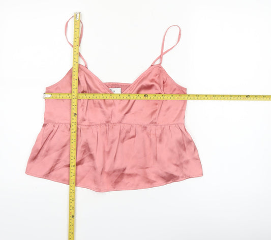 Hollister Women's Pink Satin Camisole Tank Top Size L