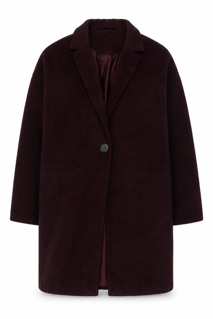Topshop Women's Brown Wool Blend Mid-Length Coat UK 12