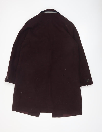 Topshop Women's Brown Wool Blend Mid-Length Coat UK 12