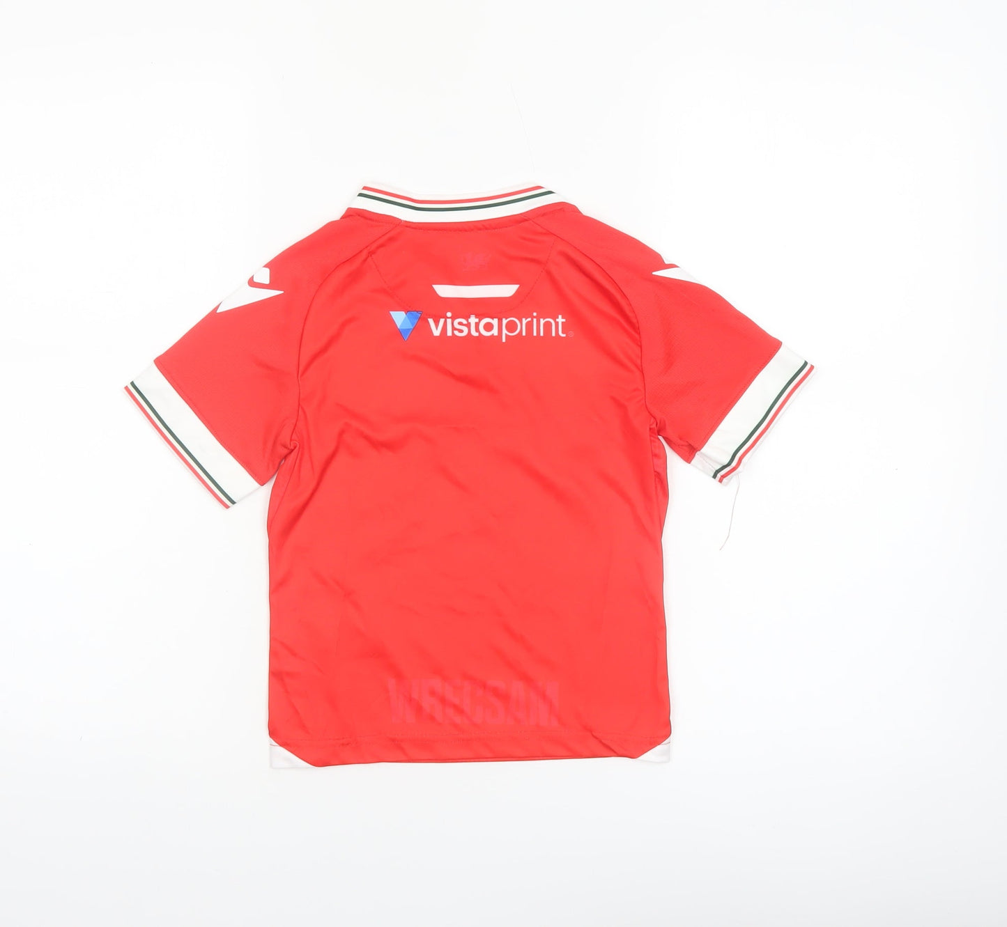 Macron Boys Red Football Jersey Wrexham AFC Short Sleeve Athletic Top 4 Years