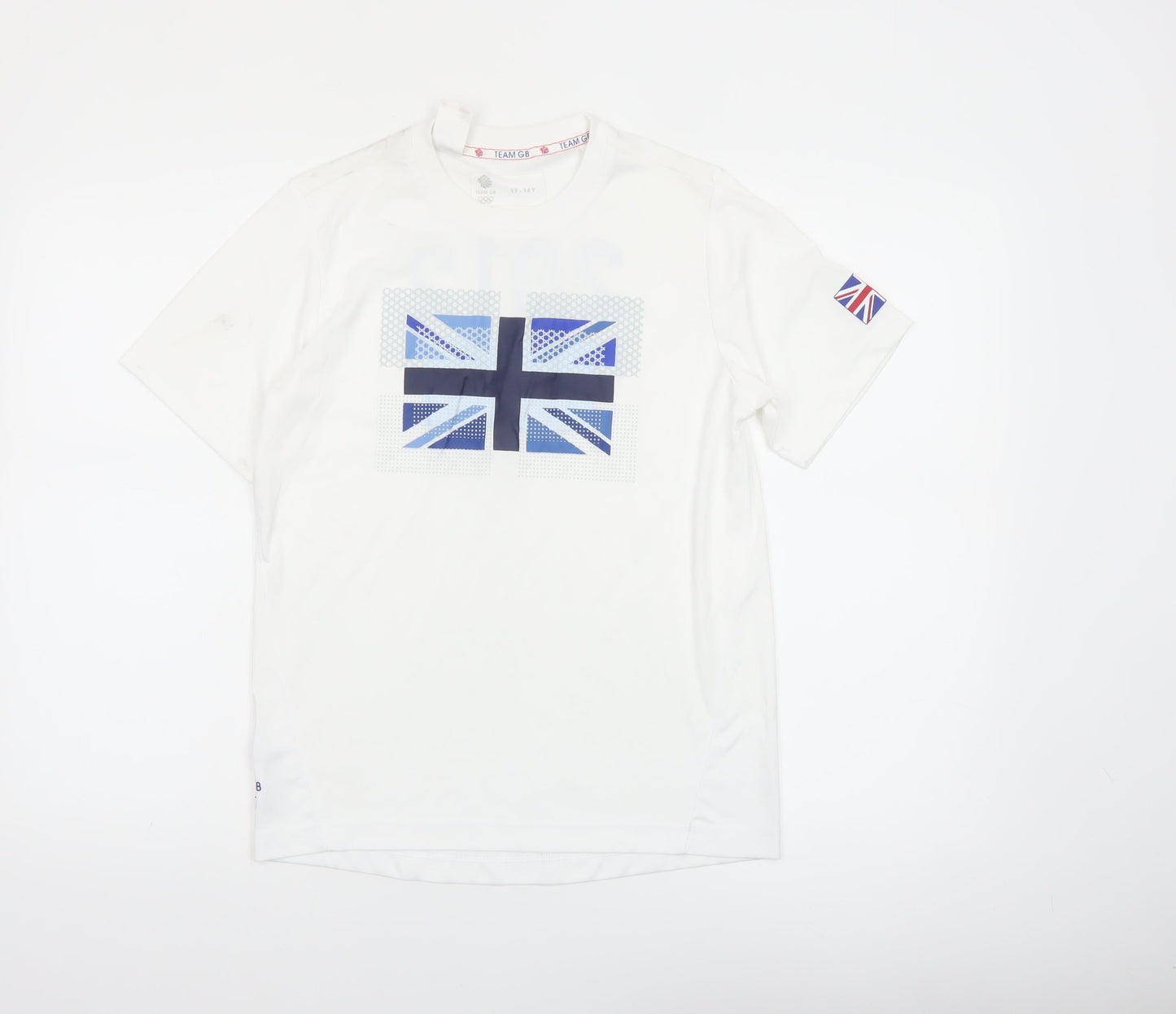 Team GB Boys White 13-14 Years Short Sleeve Sports T-Shirt