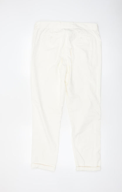 Marks and Spencer Women’s Ivory Chino Trousers Size 12 Cotton Stretch
