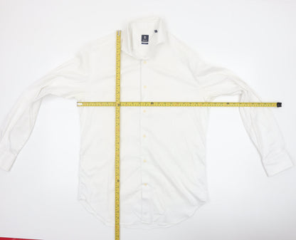 Boggi Milano Men's White Slim Fit Formal Dress Shirt 17.5in 44cm