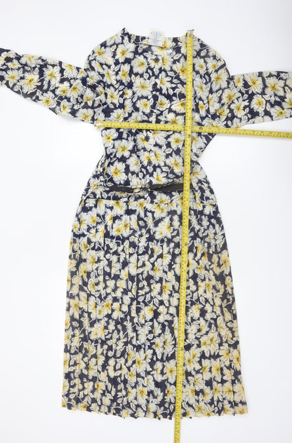Eastex Women's Multicoloured Floral Midi A-Line Dress Size 10
