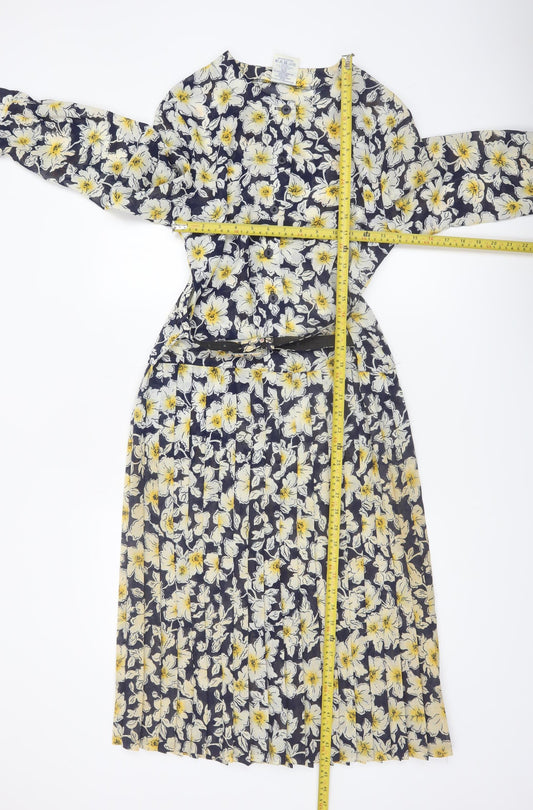 Eastex Women's Multicoloured Floral Midi A-Line Dress Size 10