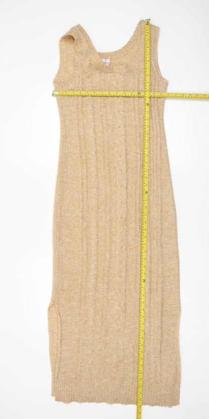 Romeo & Juliet Couture Women Beige Knit Midi Tank Dress M