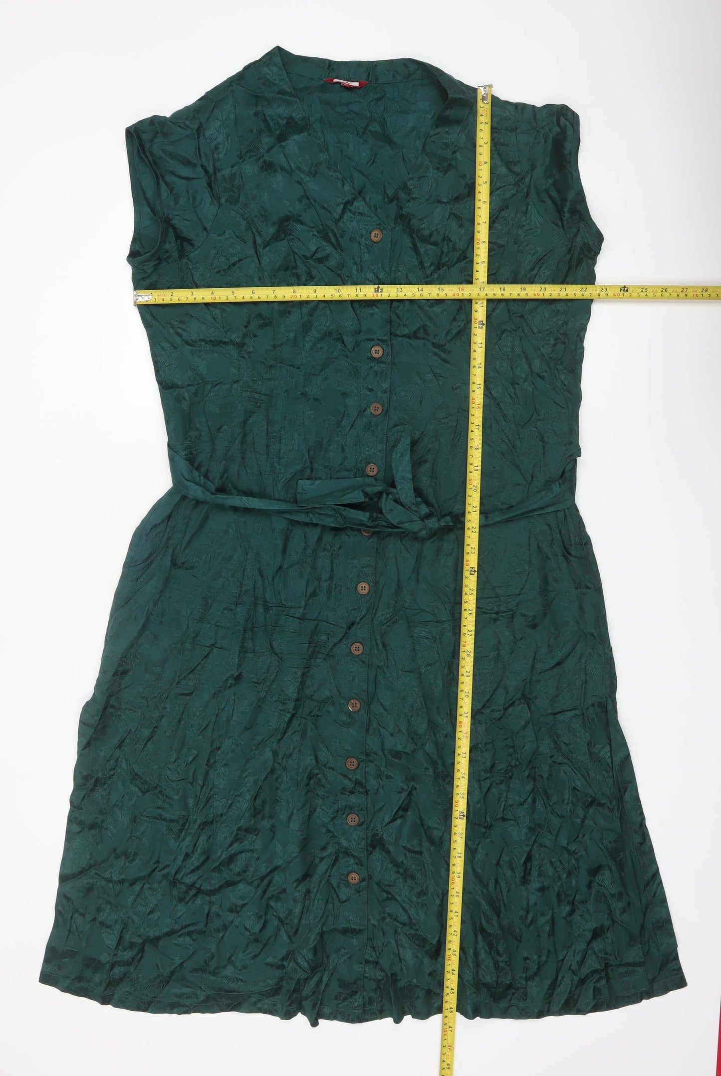 Joe Browns Womens Green Sleeveless Button Shirt Dress Size 18