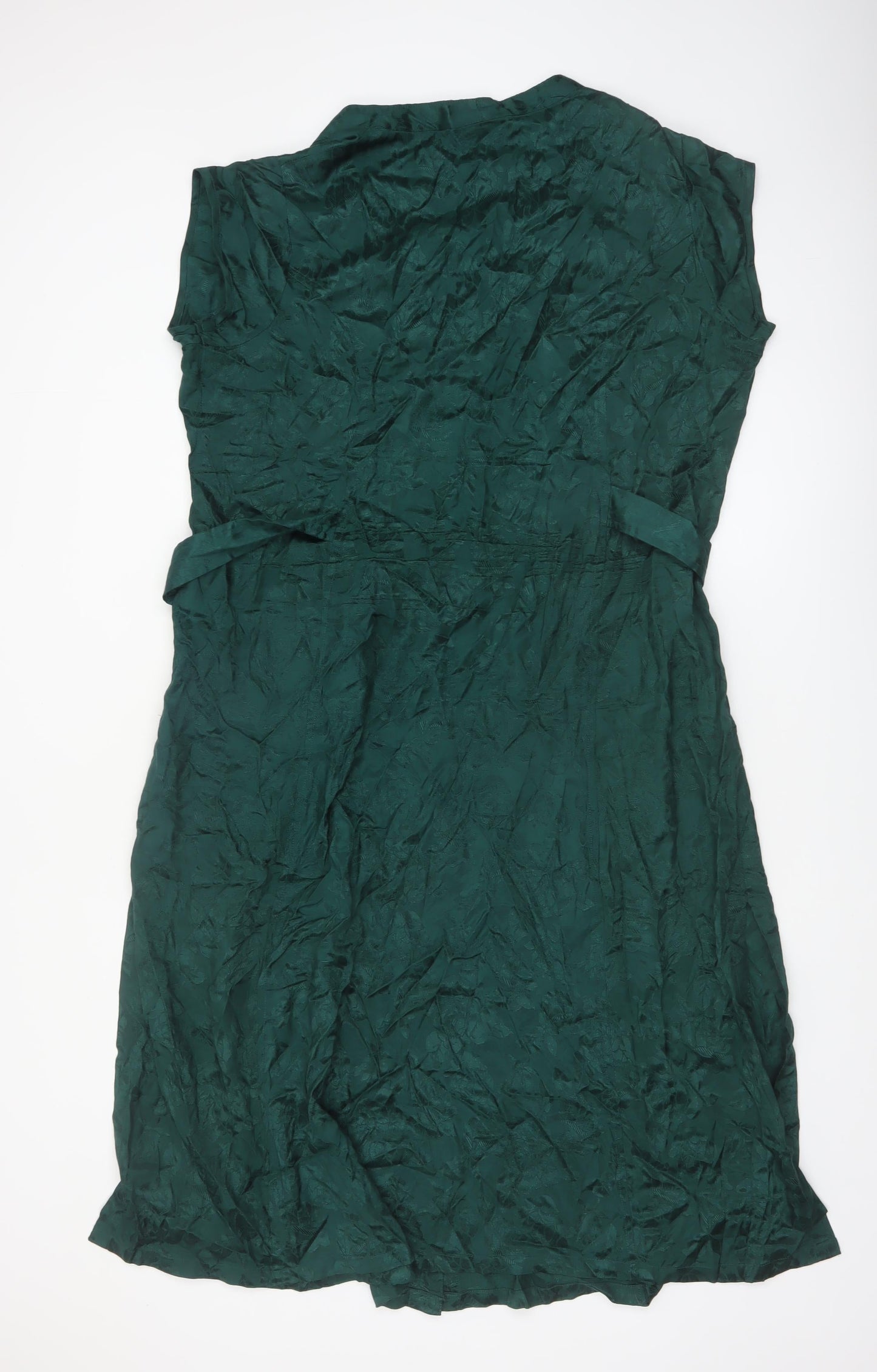 Joe Browns Womens Green Sleeveless Button Shirt Dress Size 18