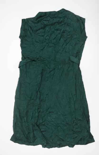 Joe Browns Womens Green Sleeveless Button Shirt Dress Size 18