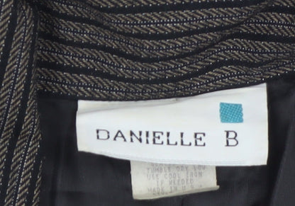 Danielle B Women Black Pinstripe Suit Jacket Size 12 Classic Fit
