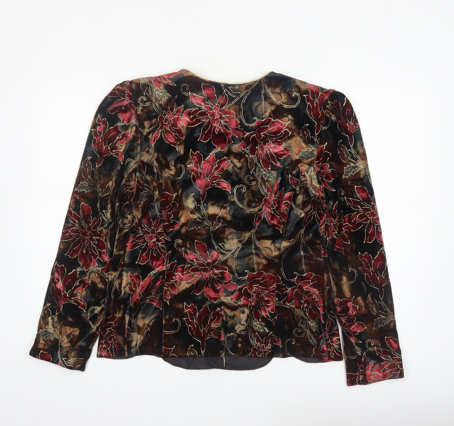 R&K Women’s Multicoloured Floral Velvet Blazer Jacket Size 12