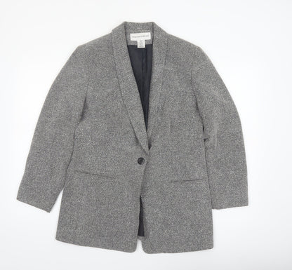 Jones New York Suit Women Grey Single-Breasted Blazer Size 10 Wool-Look