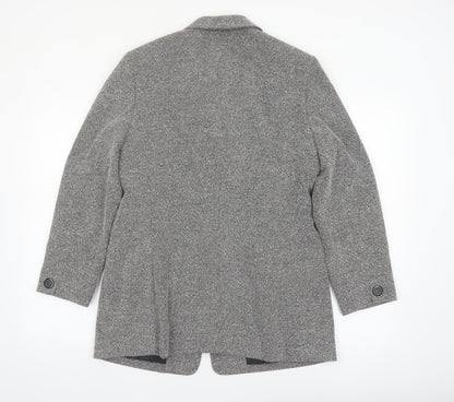 Jones New York Suit Women Grey Single-Breasted Blazer Size 10 Wool-Look