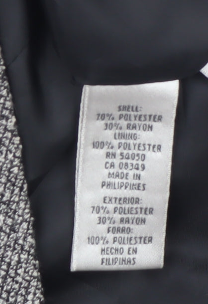 Jones New York Suit Women Grey Single-Breasted Blazer Size 10 Wool-Look