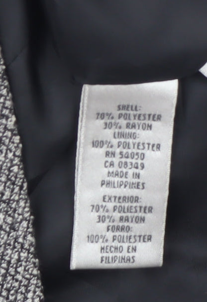 Jones New York Suit Women Grey Single-Breasted Blazer Size 10 Wool-Look